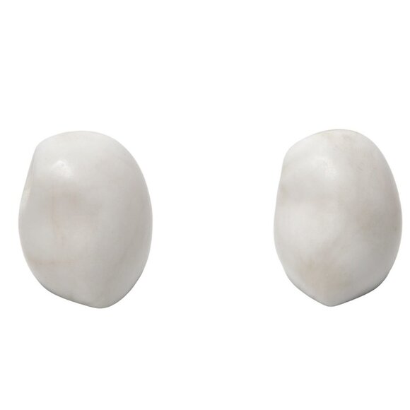 Vintage Marble Snow Owl Paperweights Small Bird White Stone Figurine Art Set x 2 - Picture 8 of 8